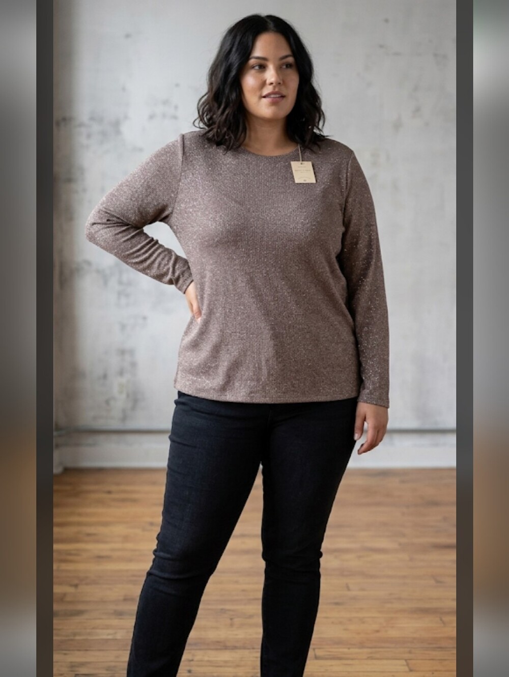 NWT A New Day Sparkle Long Sleeve Top XL City Dressy Casual #8900